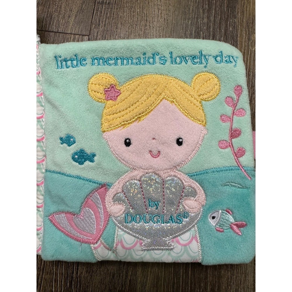 Douglas Baby Little Mermaid's Lovely Day Soft Activity Crinkle Book Aqua 6412